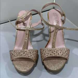 Bella Luna Glittery Strappy Heels